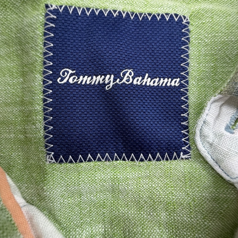 Tommy Bahama Mens 100% Linen Tropical Floral Hibiscus Button Down Shirt White L - Picture 5 of 8